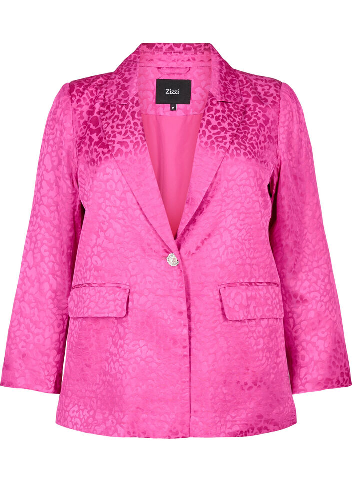 Jacquard-blazer i viskose, ton-i-ton, Rose Violet, Packshot image number 0