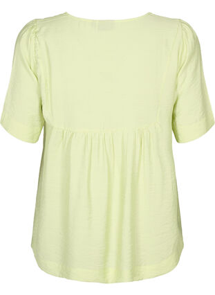 Zizzi Bluse med halvlange ermer i viskose, Lily Green, Packshot image number 1