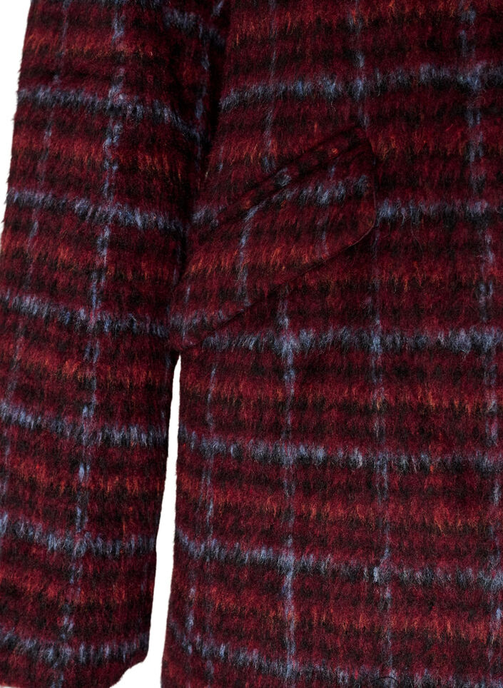 Rutete jakke med lommer, R&oslash;d, Packshot image number 3