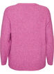 Melert strikkebluse med rund hals, Lilla, Packshot image number 1