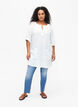 3/4-ermet tunika i bomullsblanding med lin, Off-White, Model image number 2