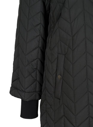 Lett jakke med quiltet mønster og lommer, Black, Packshot image number 3