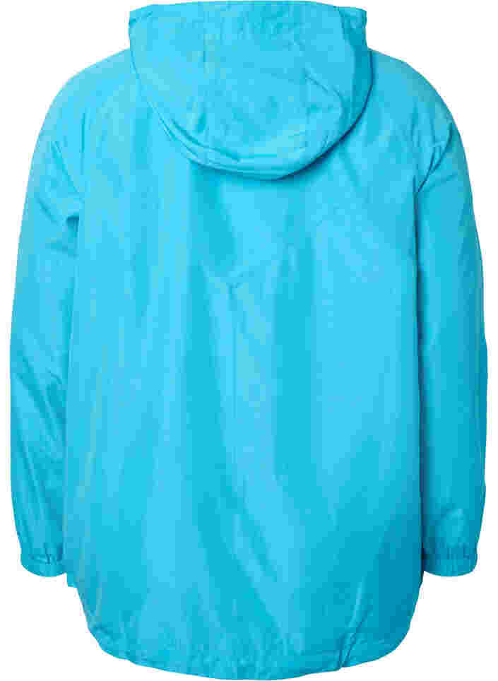 Kort jakke med hette og justerbar bunn, River Blue, Packshot image number 1
