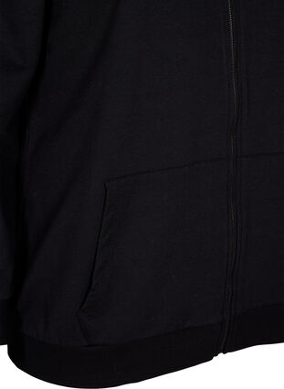 Treningsjakke med glidelås og hette, Black, Packshot image number 3