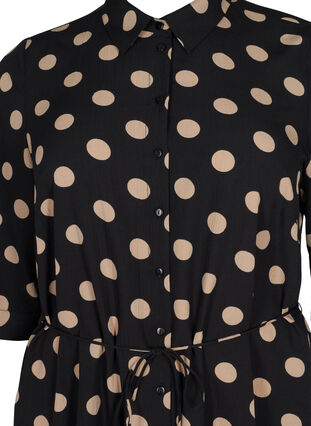 FLASH - Skjortekjole med trykk, Black Brown Dot, Packshot image number 2