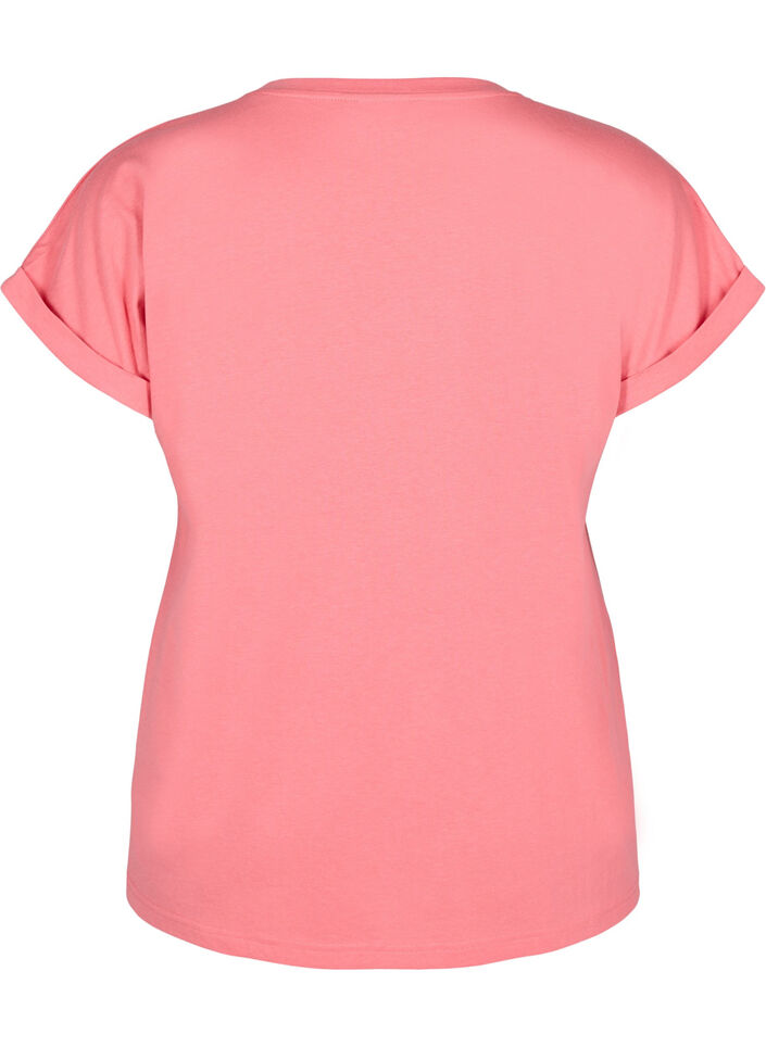 Kortermet T-skjorte i bomullsblanding, Rosa, Packshot image number 1
