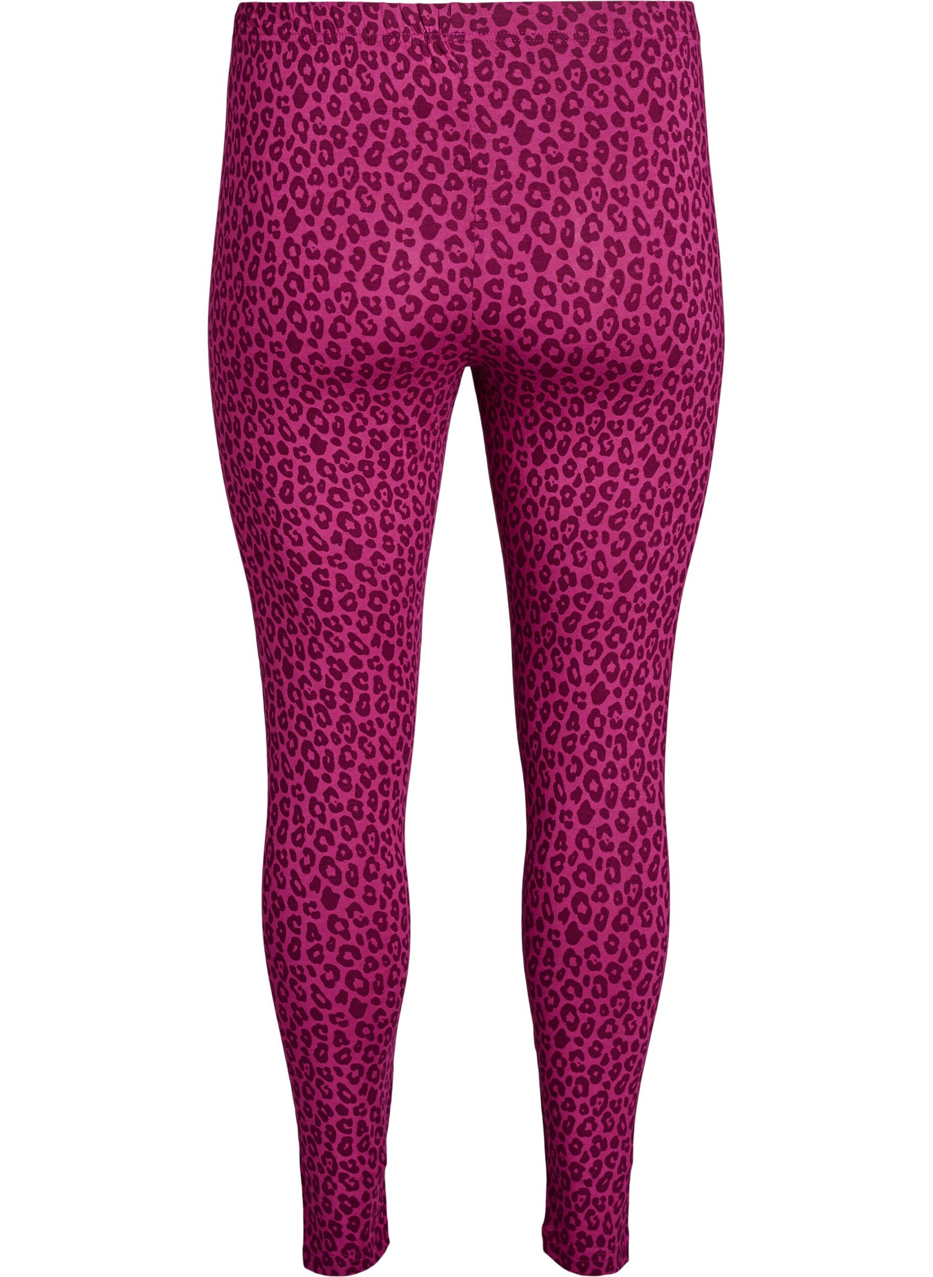 Zizzi Ankellange leggings i viskose, Rosa, Packshot image number 1
