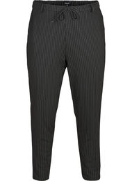 Cropped maddison bukser med striper, Black w lurex
