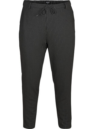 Cropped maddison bukser med striper, Black w lurex, Packshot image number 0