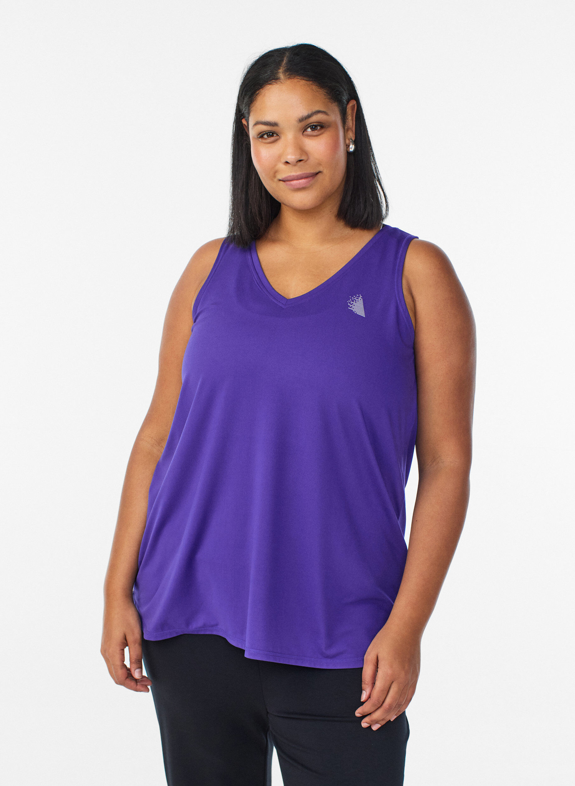 Trenings-topp med v-hals, Purple, Model