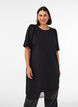 Tunika med asymmetrisk blondedetalj, Svart, Model image number 0