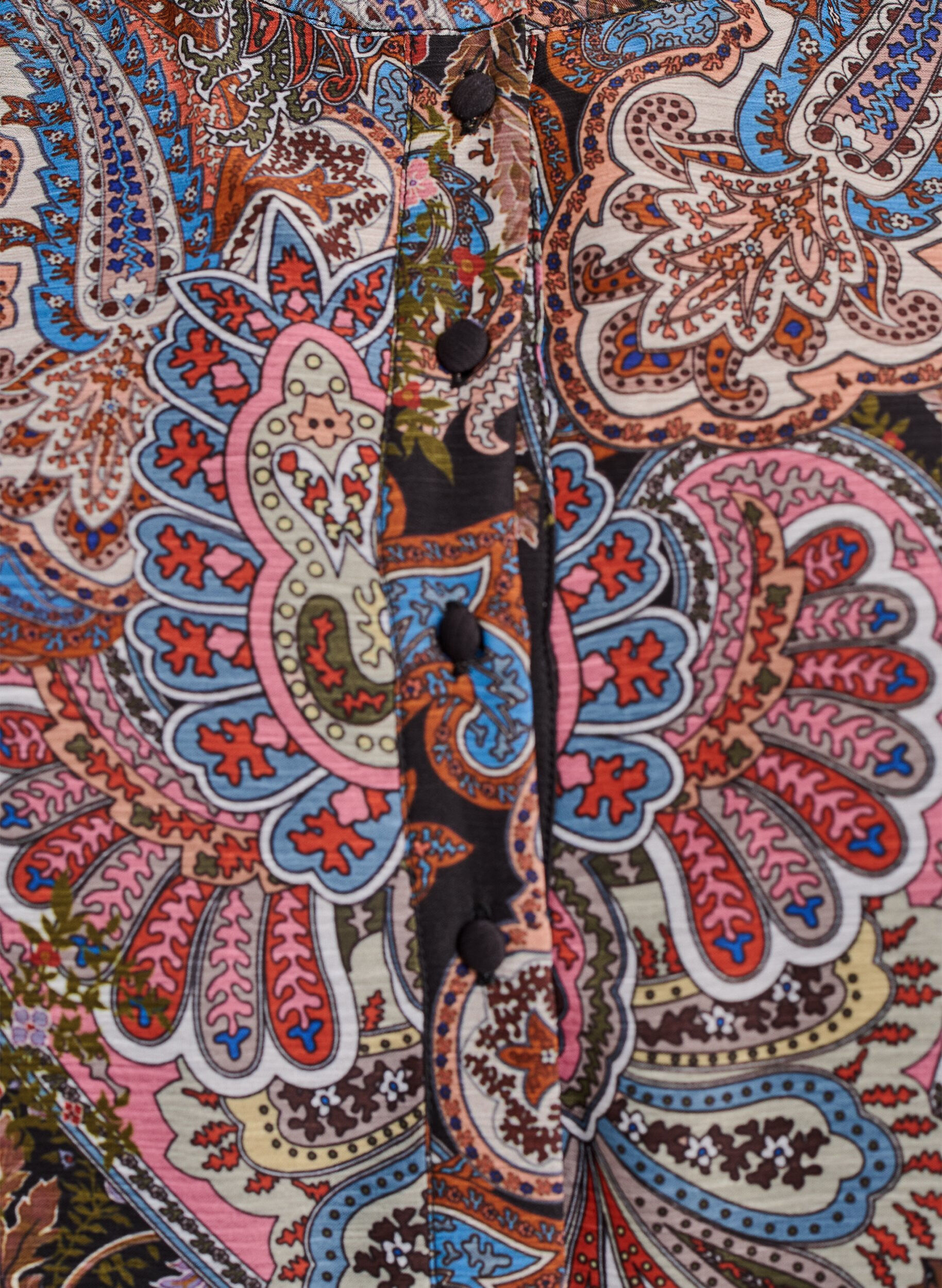 Zizzi Midikjole med paisleydetaljer og lange ermer, Svart, Packshot image number 2