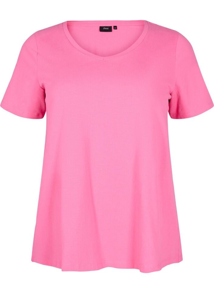 Basis enkel bomulls t-skjorte, Rosa, Packshot image number 0