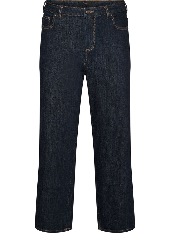 Straight fit Kiana jeans med h&oslash;y midje, Bl&aring;, Packshot image number 0