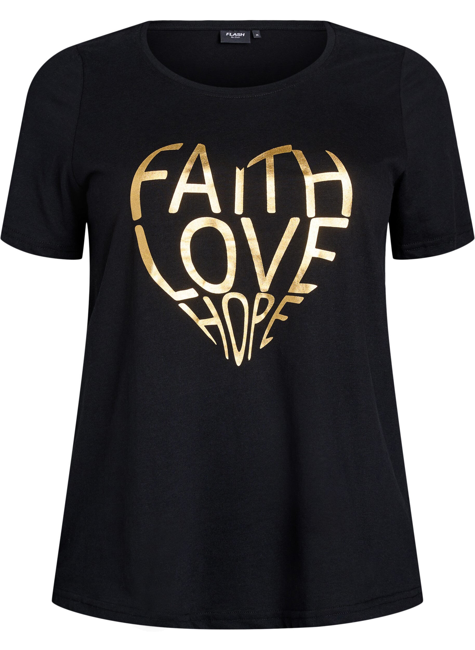 Zizzi FLASH - T-skjorte med motiv, Svart, Packshot image number 0