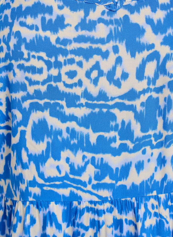 Midikjole med stropper og smock bakpå, Blå, Packshot image number 2