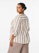Bluse i bomull med V-hals, Beige, Model image number 2