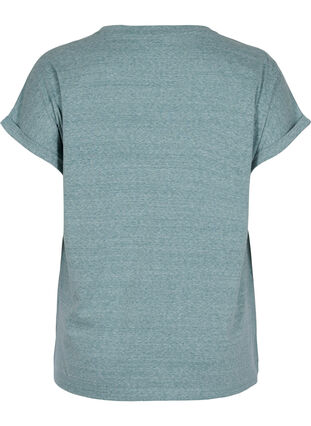 Melert T-skjorte i bomull, Sea Pine mel, Packshot image number 1