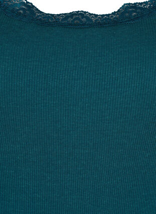 Topp med blondekant, Deep Teal, Packshot image number 2