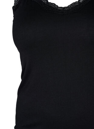 Topp med blonder, 2 stk., Black / Black, Packshot image number 3