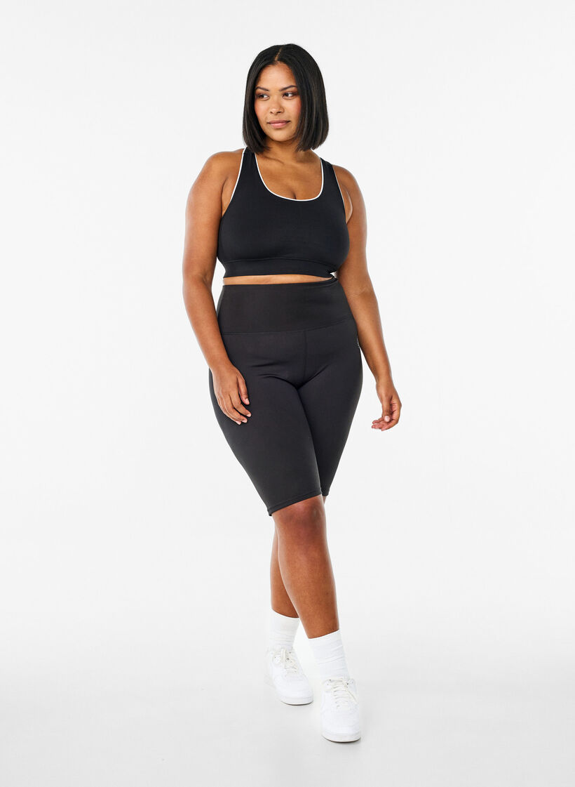 Lange tettsittende treningsshorts, Black, Model