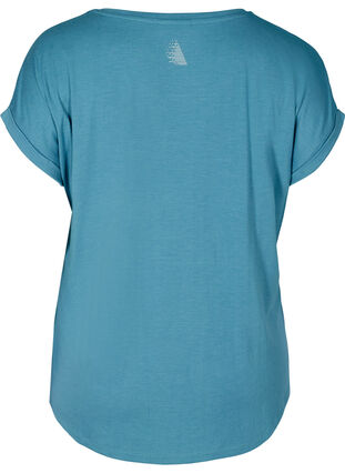 Kortermet T-skjorte med trykk til trening, Storm Blue, Packshot image number 1