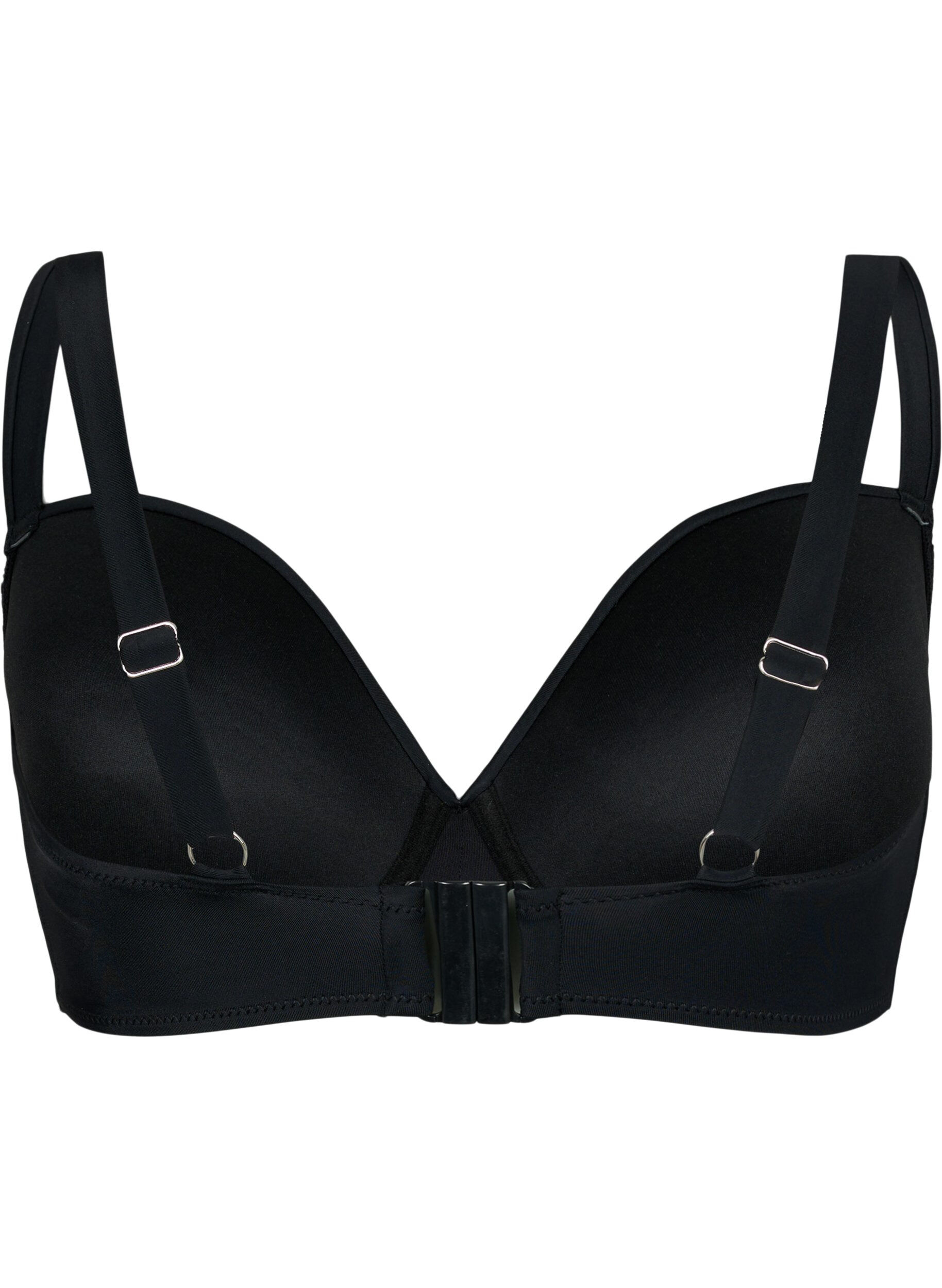 Zizzi Bikinioverdel med vatterte sk&aring;ler, Black, Packshot image number 1