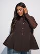 Stripet vest med peplum, Brun, Model image number 0