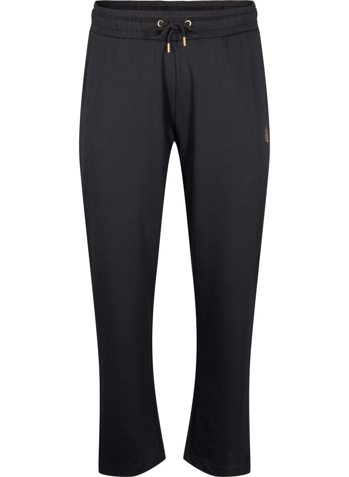 Joggebukse med lommer og høy midje, Black, Packshot