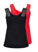 Topp med blonder, 2 stk., Black/Chinese Red, Packshot image number 1