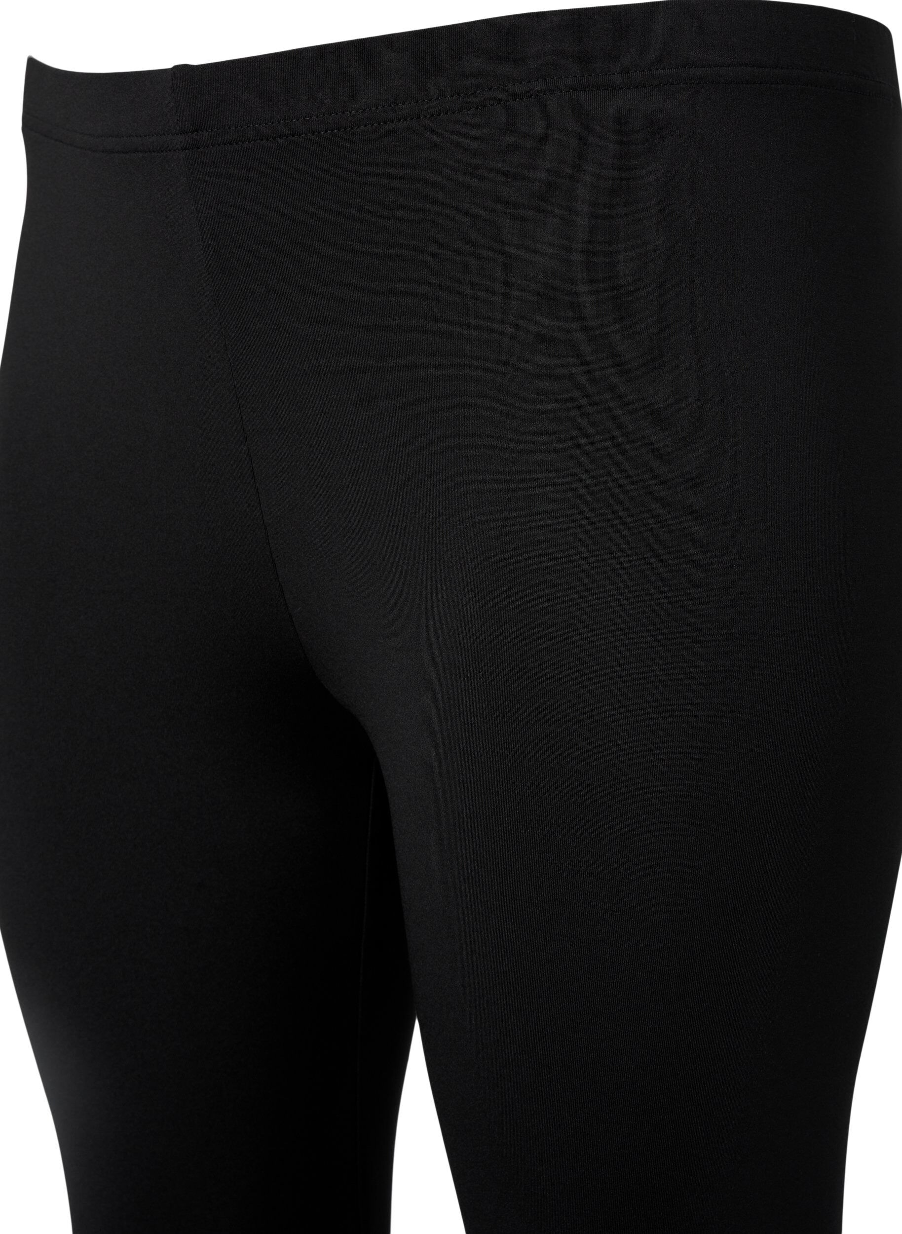 Zizzi Leggings med 3/4-lengde og blondekant, 2 stk., Black / Black, Packshot image number 3