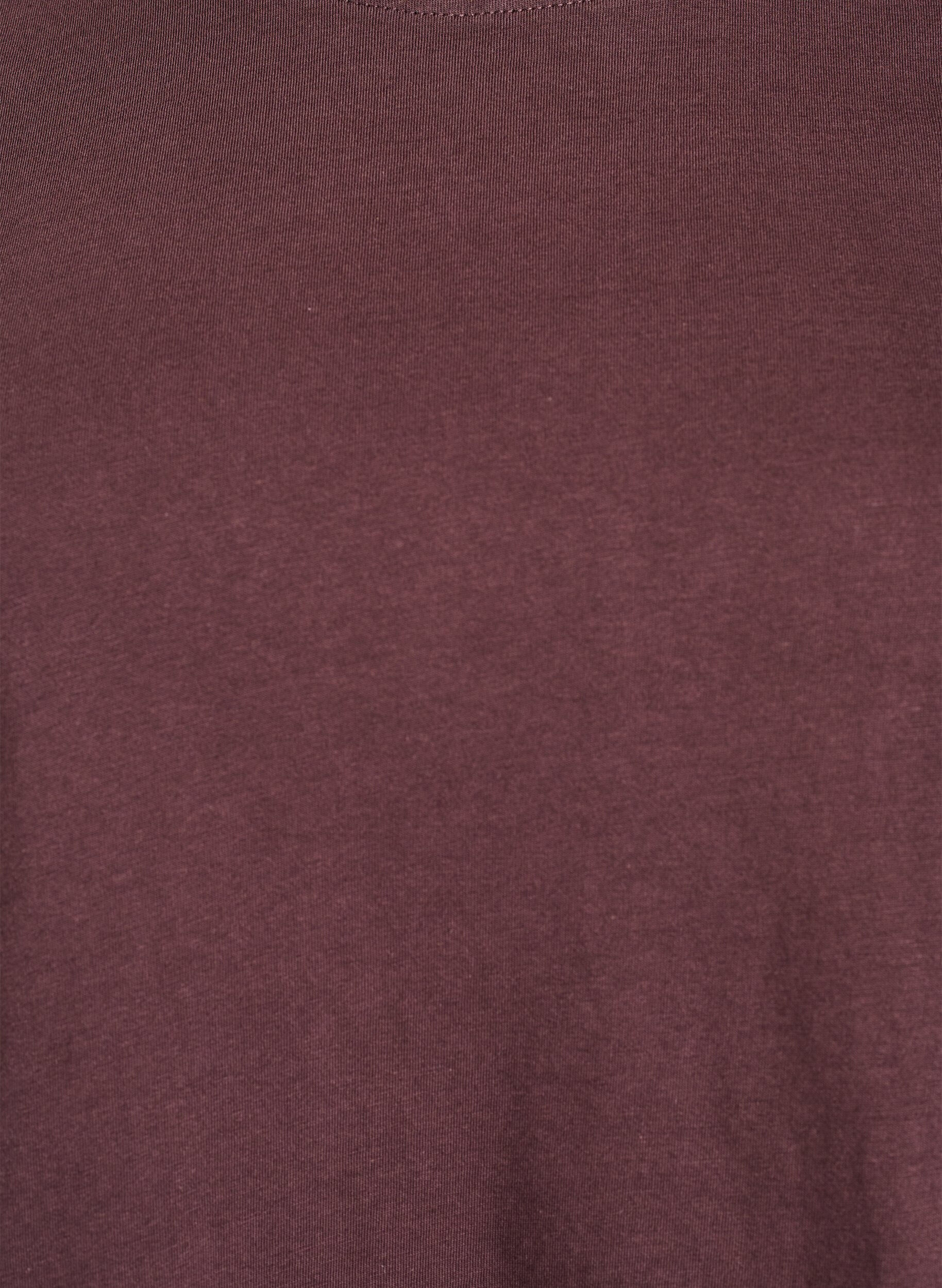 ZizziBasic T-skjorte i bomull med rund hals, Brun, Packshot image number 2