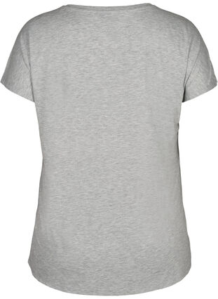 T-skjorte til trening med trykk foran, Light Grey Melange, Packshot image number 1