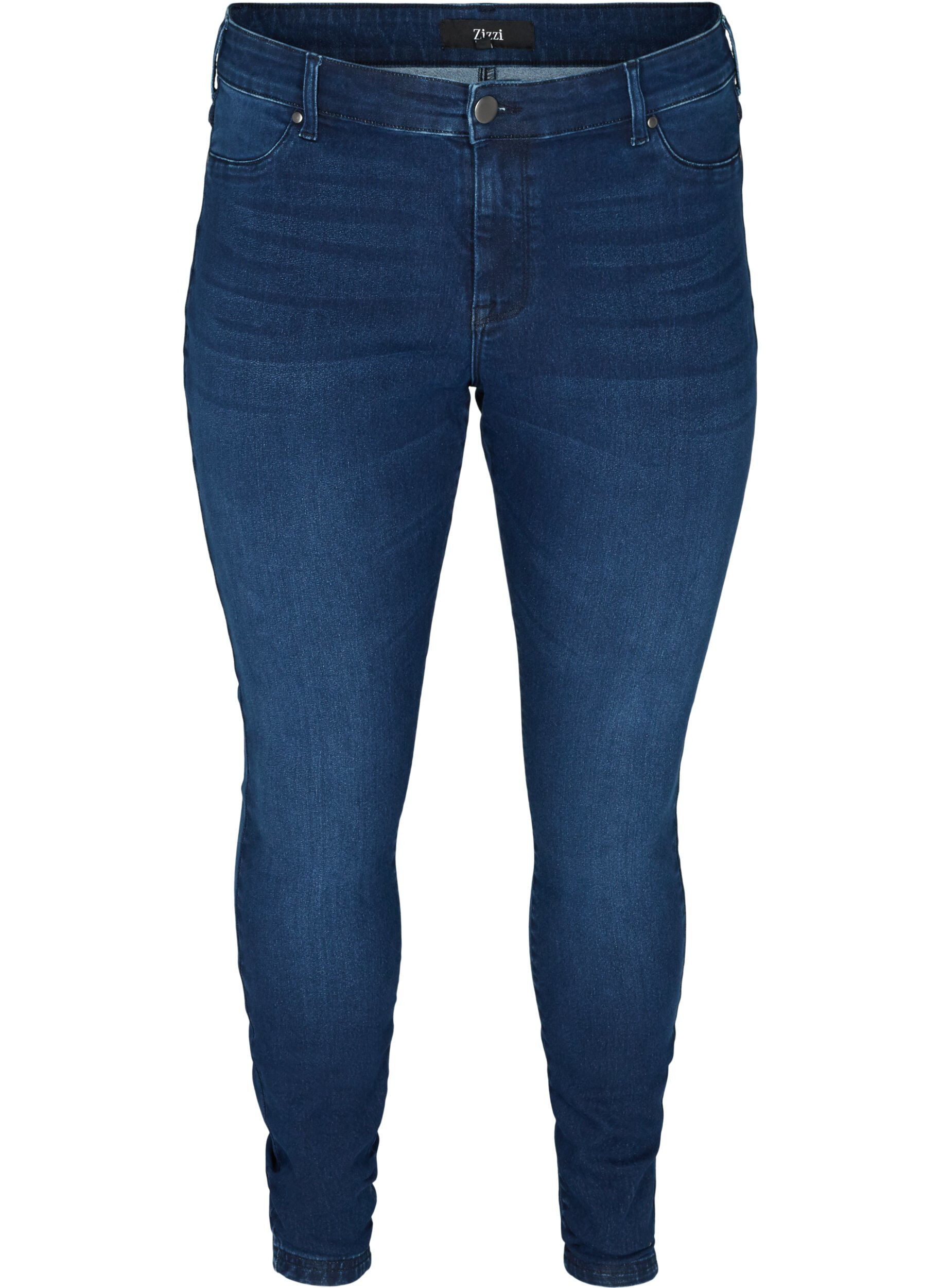 Zizzi Jeggings i bomullsblanding, Dark blue denim, Packshot image number 0