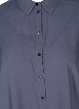 Lang ensfarget skjorte i en viskosemiks, Odysses Gray, Packshot image number 2