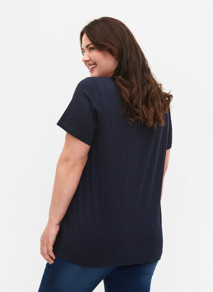 T-skjorte i bomull med trykk, Navy Blazer SUN, Model image number 1