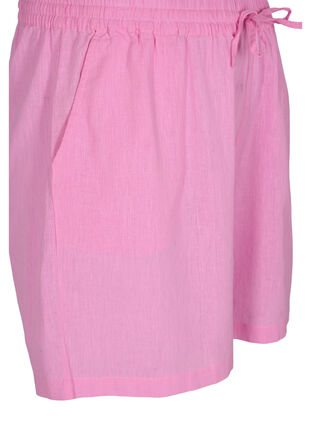 Løs shorts i bomullsblanding med lin, Begonia Pink, Packshot image number 2