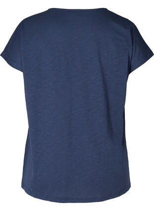 T-skjorte i bomull med mønster, Mood Indigo LEAF, Packshot image number 1