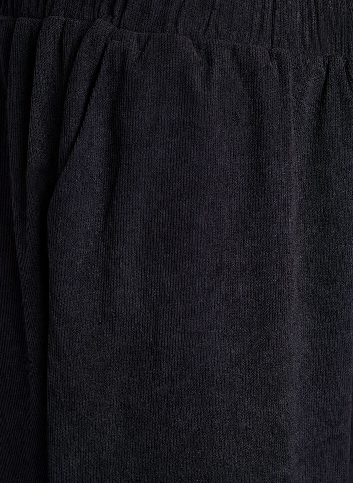 Fløyelsbukser med vide ben, Svart, Packshot image number 2