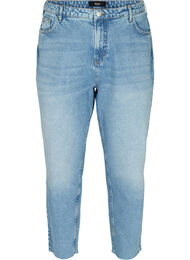 Cropped mom fit Mille jeans med en løs passform, Light blue denim