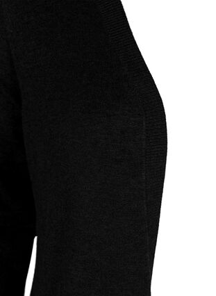 Lang strikkecardigan i viskoseblanding, Black, Packshot image number 2