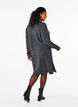 Ribbestrikket kjole med lange ermer, Dark Grey Black Mel., Model image number 1