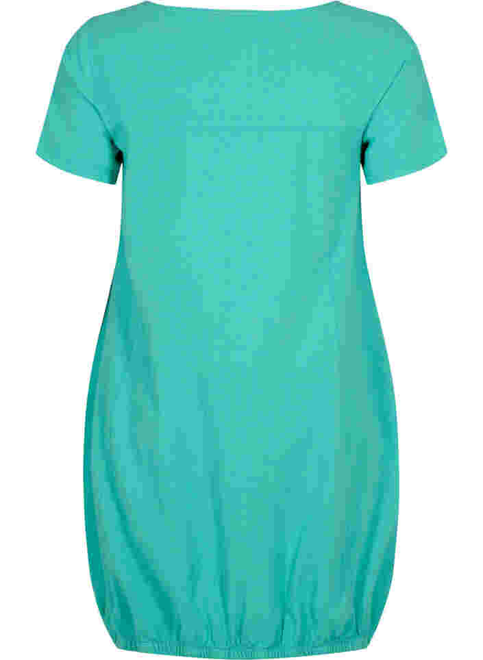 Kortermet kjole i bomull, Aqua Green, Packshot image number 1