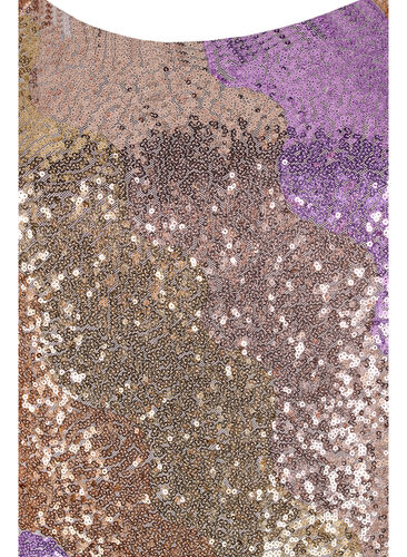 Paljettkjole med 3/4-ermer, Gold Mulit Sequins, Packshot image number 2