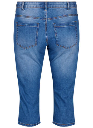 Zizzi Emily knebukser i denim med smal passform, Blue Denim, Packshot image number 1