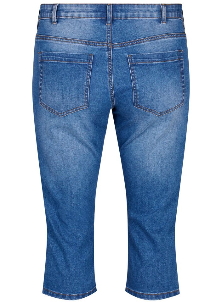 Emily knebukser i denim med smal passform, Blue Denim, Packshot image number 1