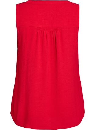 Zizzi Ermeløs overdel med rynkedetaljer, Rød, Packshot image number 1