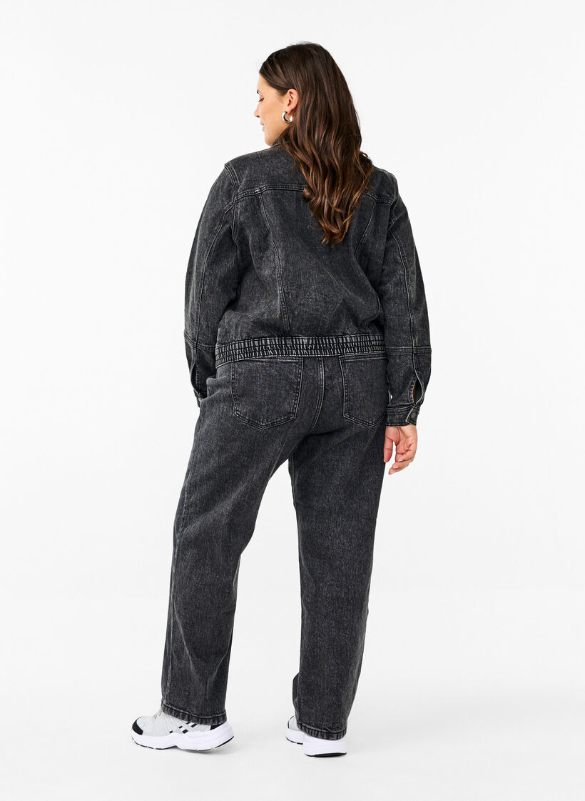 Løse jeans med avkortet lengde, Grå, Model image number 1