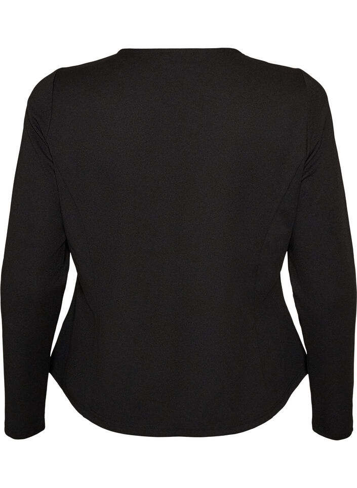 Figurn&aelig;r cardigan med knytelukkinger, Svart, Packshot image number 1