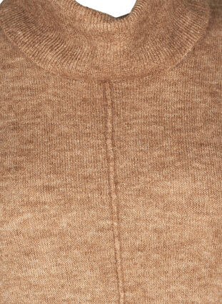 Melert strikkegenser med rullekrage, Burro Melange, Packshot image number 2